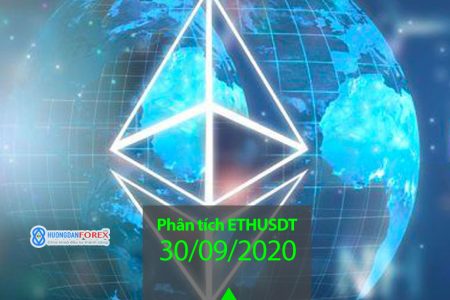 30/09/2020: Ethereum/TetherUS (ETHUSDT) đã tạo ra một nêm tăng trên mức kháng cự tháng 