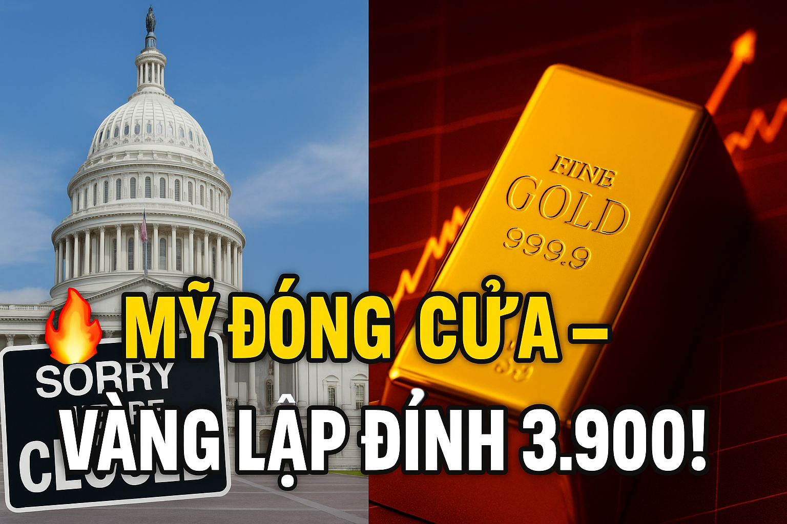 Mỹ đóng cửa chính phủ – Vàng lập đỉnh 3.900 USD, IPO Ấn Độ bùng nổ!